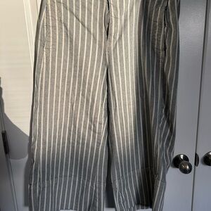 Pilcro wide leg ankle length denim with cinch belt waist